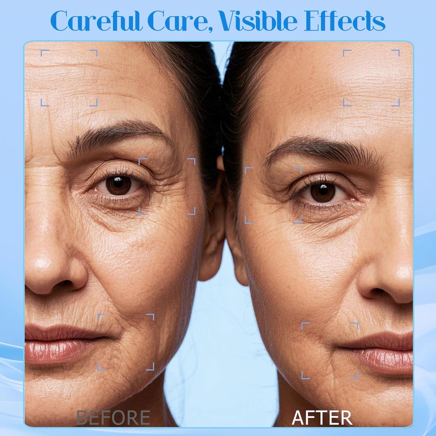 Before and after results showcasing the effectiveness of Electric Face Sculpting Massager.