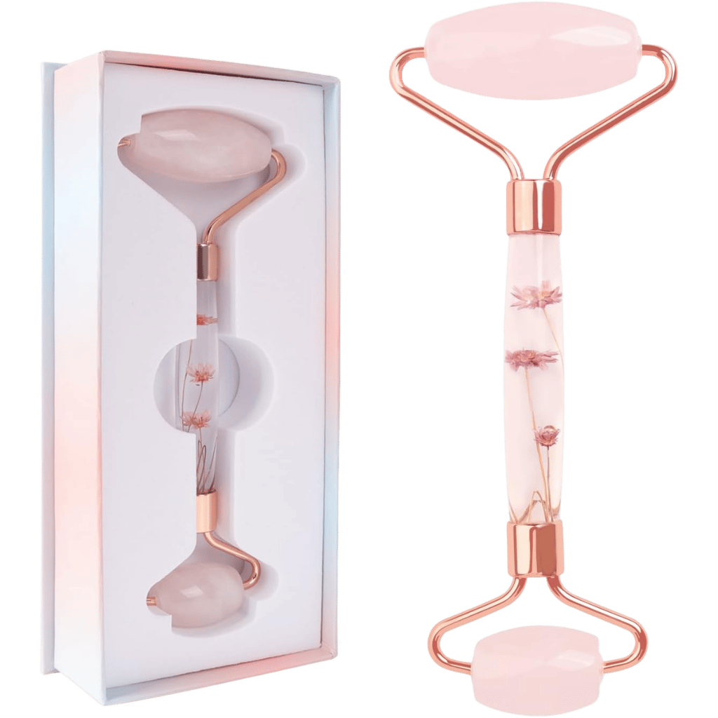 Deluxe Rose Quartz Facial Roller